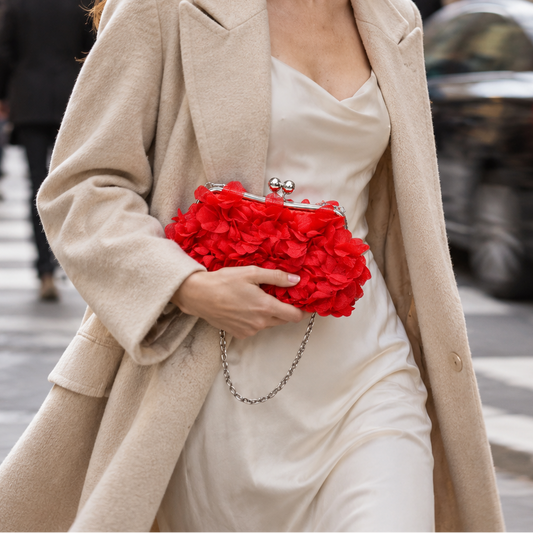 3D Floral Petal Evening Clutch