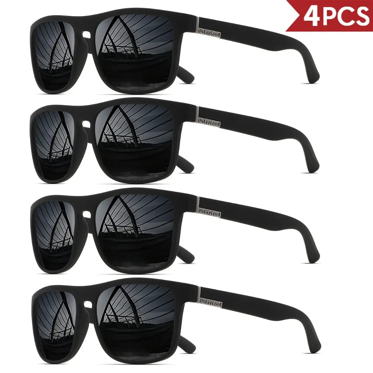 4-Pack Polarized Sports Sunglasses | UV400 Cycling Glasses