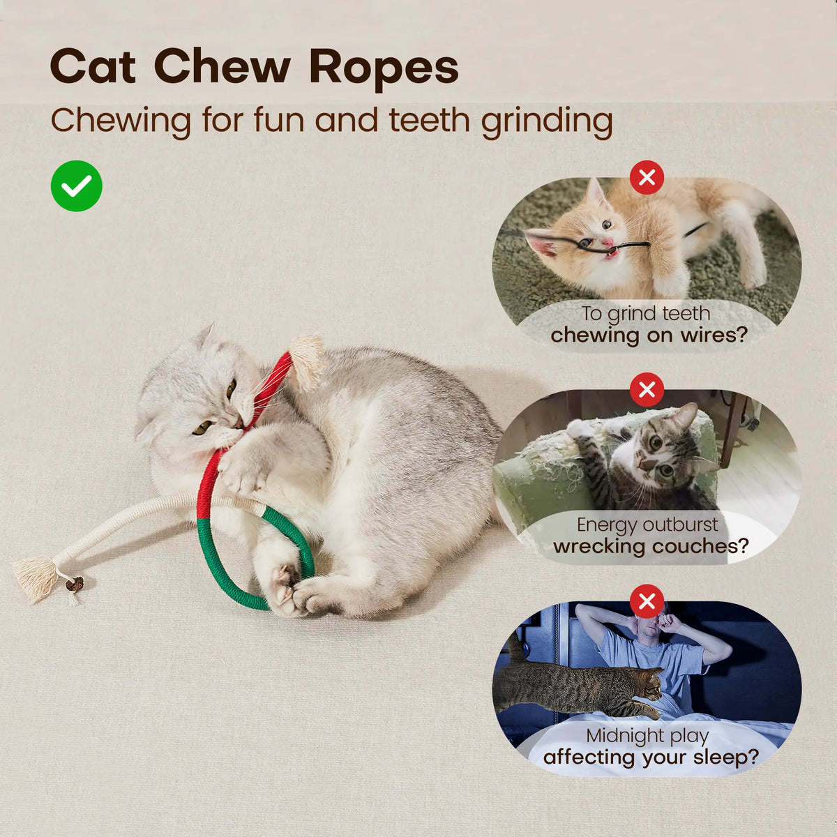 Natural Cotton Cat Chew Rope Toy