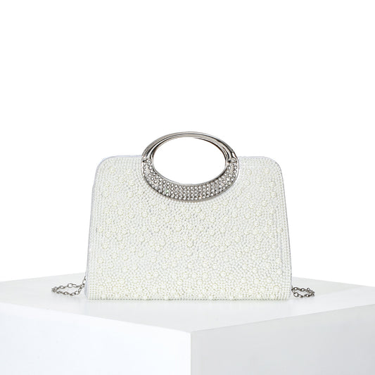 Pearl Top Handle Bag — Sculpted Elegance