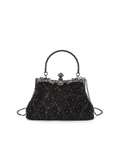 Regal Beaded Frame Bag — Vintage Floral Elegance