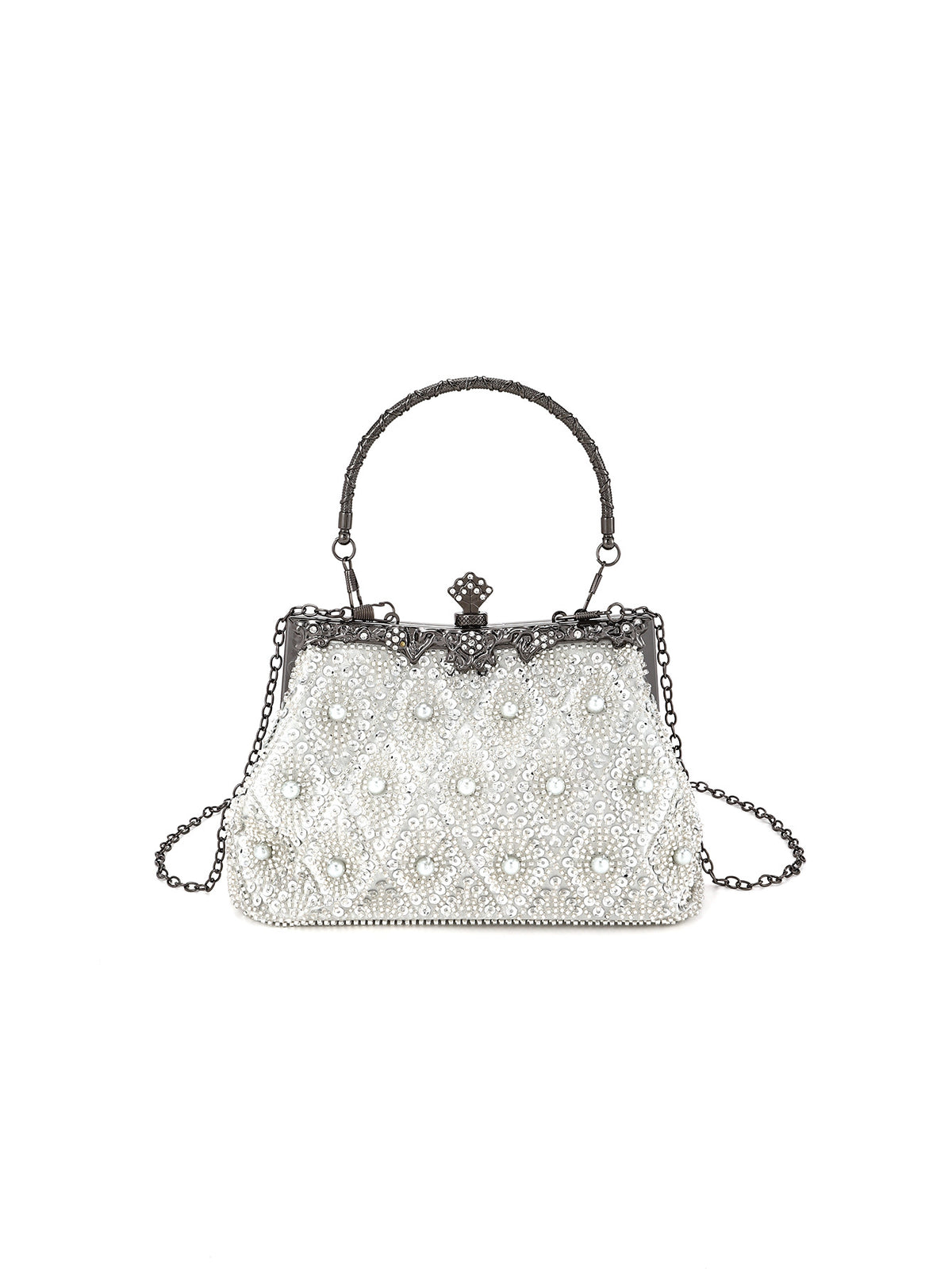 Regal Beaded Frame Bag — Vintage Floral Elegance