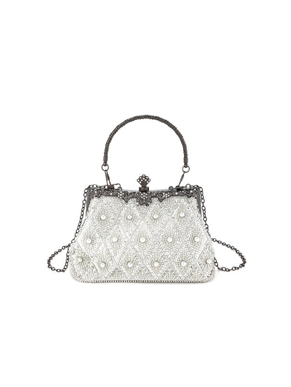 Regal Beaded Frame Bag — Vintage Floral Elegance
