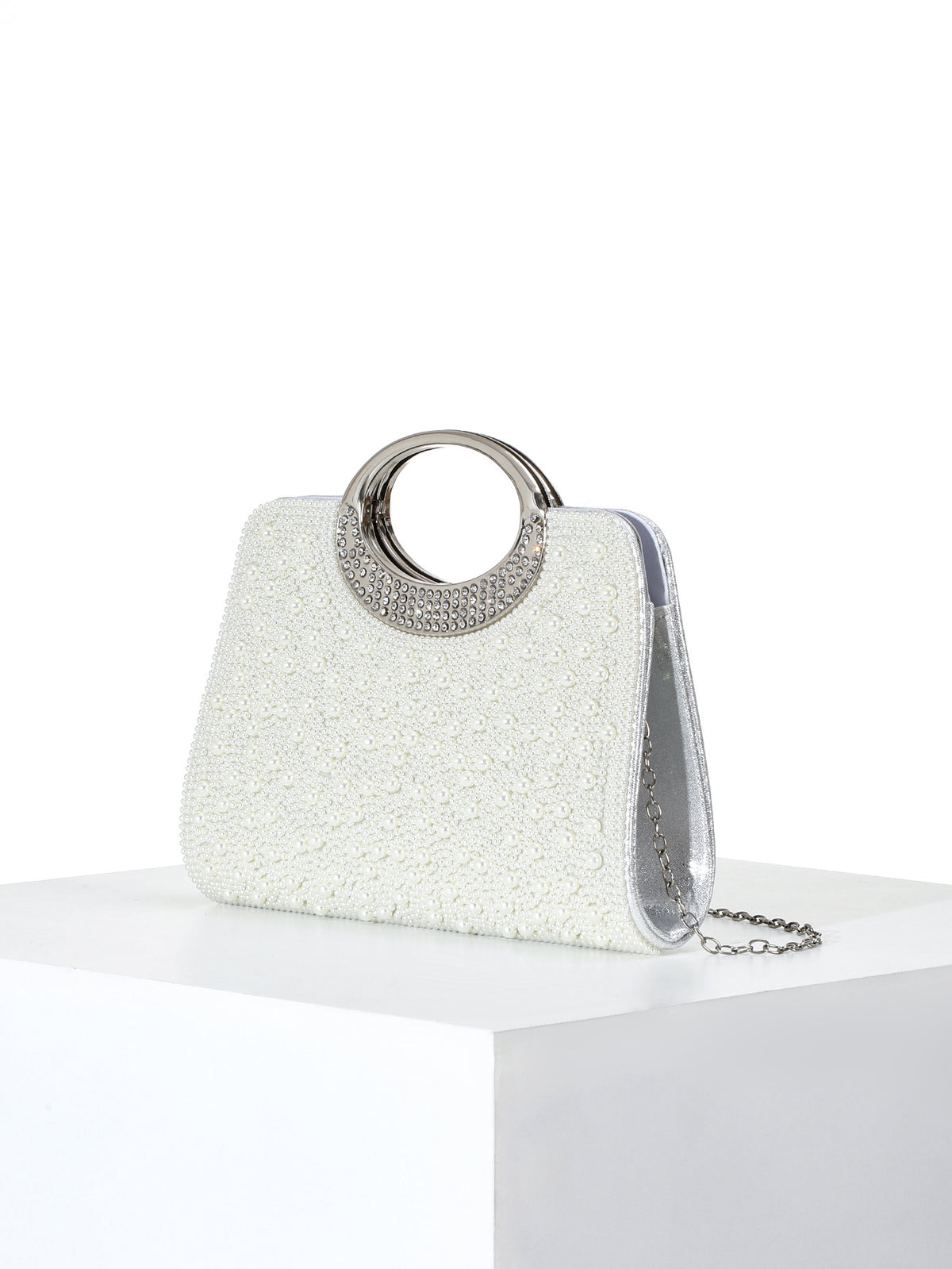 Pearl Top Handle Bag — Sculpted Elegance