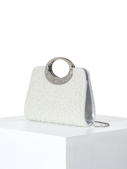 Pearl Top Handle Bag — Sculpted Elegance