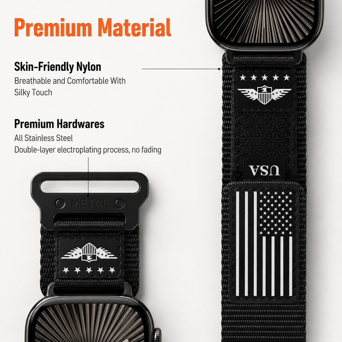 Rugged Nylon Flag Band for Apple Watch